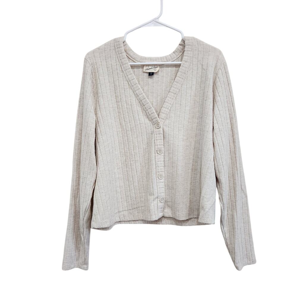 Universal Thread Cream Oatmeal Color Button Front Long Sleeve Cardigan Size XXL